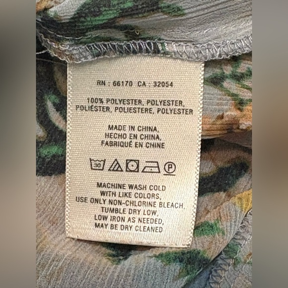 Anthro MAEVE Floral Sheer Sleeveless Tunic Gray Peach Ruffle Size Small - Picture 6 of 11